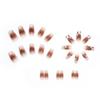 24 Pcs Super Sweet Love Manicure Autumn and Winter Warm Heart Caramel Amber Blush Wear Nail Sweet White Fake Nails
