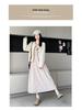 Women's High-Waisted Knit A-Line Midi Skirt, Spring/Autumn, Petite Pumpkin Umbrella Style