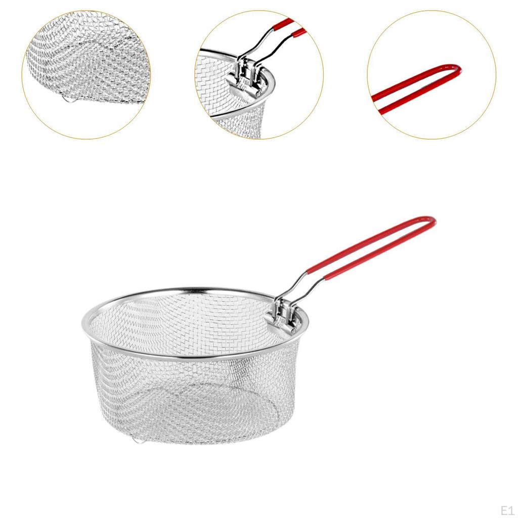 Deep Fry Basket in Stainless Steel for Kitchen Use, Wire Strainer