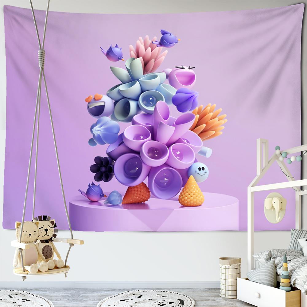 Colorful Expression Model Tapestry Wall Hanging Cartoon Kawaii Hippie Tapiz Art Simple Room Home Decor