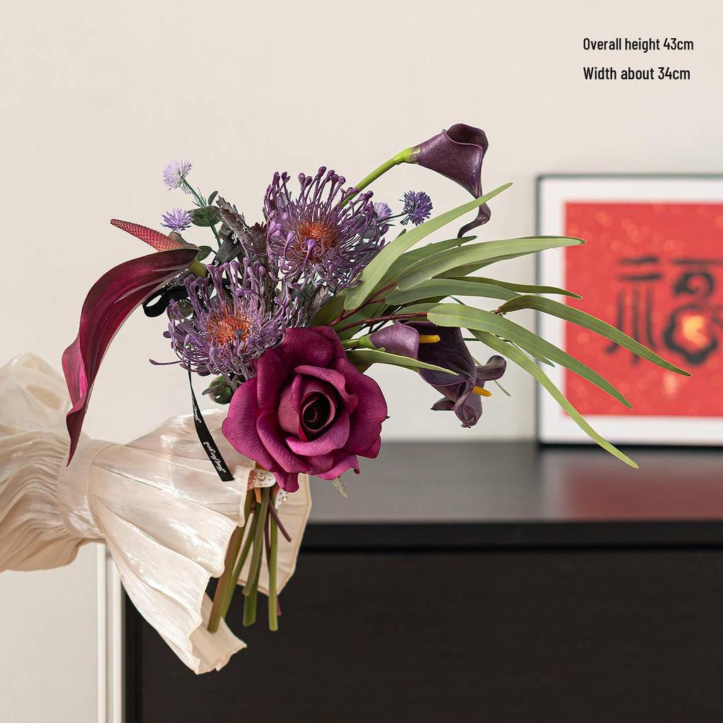 Spring Festival Red Fruit Faux Flower Arrangement for New Year, Wedding, Living Room, or Dining Table Décor