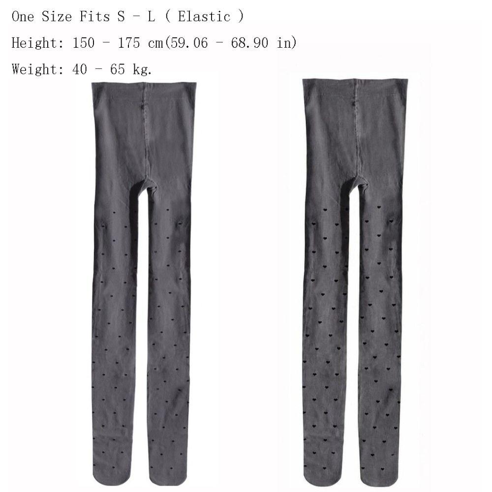 Elastic Polka Dot Tights Polka Dot Heart Pattern Women's Winter Leggings Pantyhose  Autumn & Winter