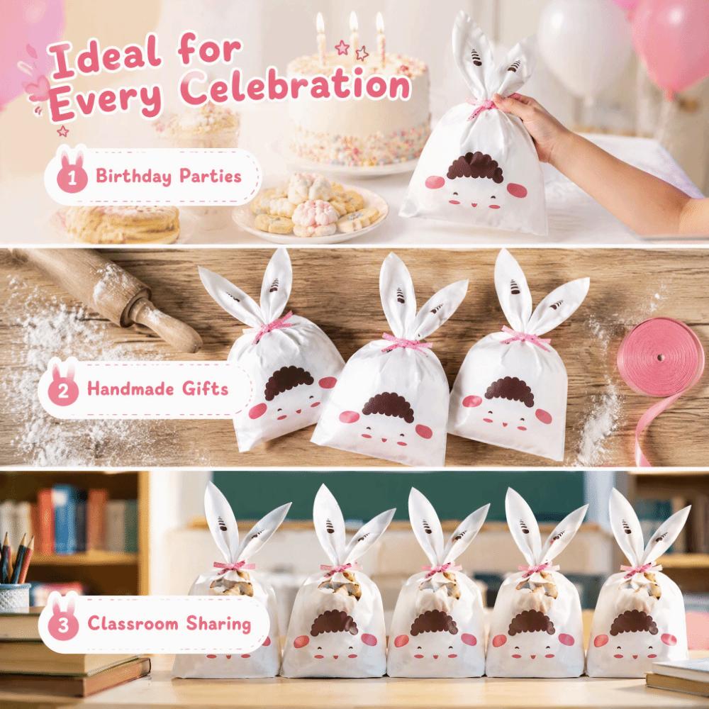 50PCS Bunny Sheep Mouse Print Easter Candy Bags Snack Packaging Bag  Qingtuan Snack Gift Packaging
