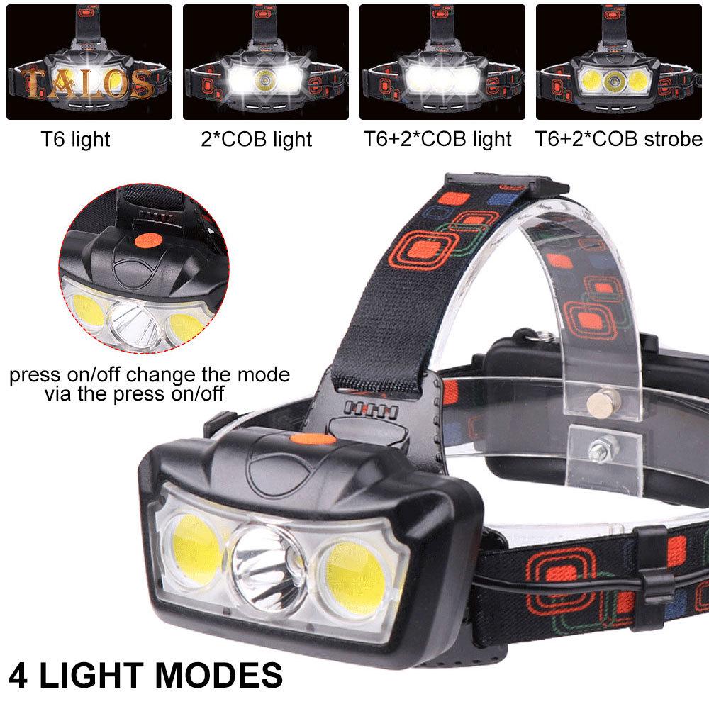 

Супер яркий COB светодиодный фонарь для ночной рыбалки, кемпинга, езды на велосипеде, налобный фонарь для занятий спортом на открытом воздухе, пешего туризма