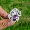 African Amethyst Stone Stackable Statement Bezel Ring Jewelry Sterling Silver