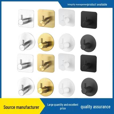 Punch-Free Stainless Steel Adhesive Hook for Kitchen, Bathroom, and Doors