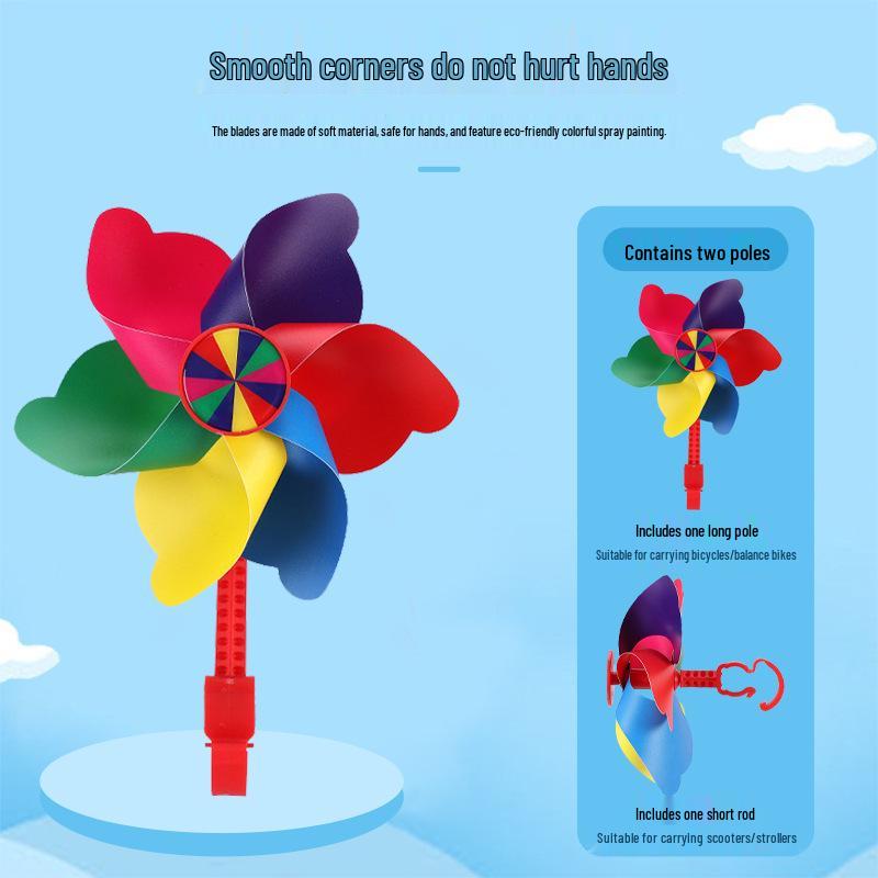 Seven-Color Rotating Pinwheel Pendant for Children's Bike or Stroller