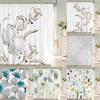 Flower Shower Curtain Bathroom Waterproof Polyester Shower Curtain Floral Printing Curtains for Bathroom Shower with Hooks