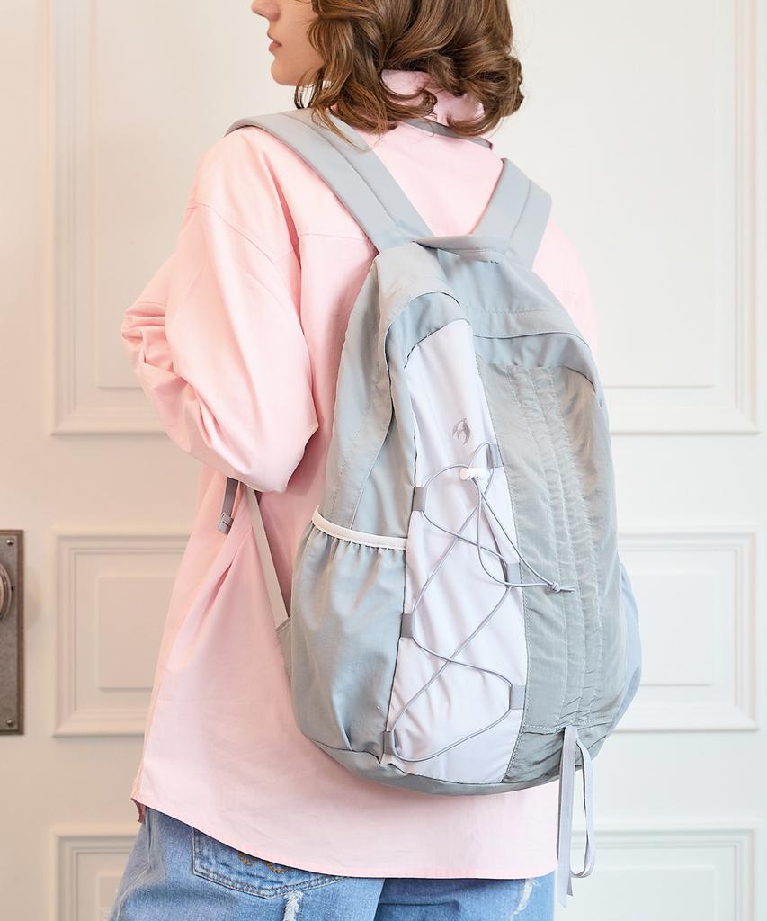 Waikei Half String Nylon Backpack Grey