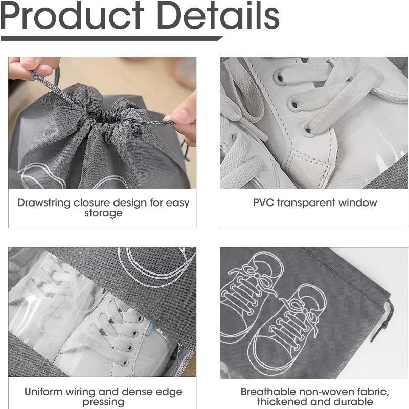 Shoes Storage Bags Closet Organizer Non-woven Travel Portable Bag Waterproof Pocket Clothing Classified Hanging Bag