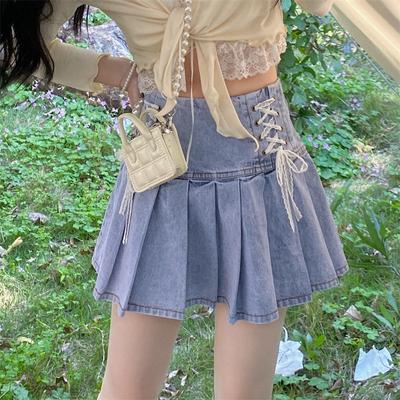 Y2k Clothes Fashion Women's Summer Denim Skirt High Waist Bandage Slim Fit Jupe 2023 Faldas De Mujer Korean Fashion Slim Skirts