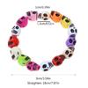 Colorful Skull Bracelet Punk Girl Elastic Bracelet Women's Skull Linked Bracelet