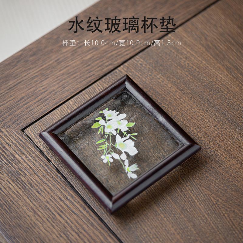 

Подставки под стаканы из орехового дерева с водяным зерном, китайские термоизоляционные держатели для чайников, аксессуары для чайного сервиза для дома и отдыха