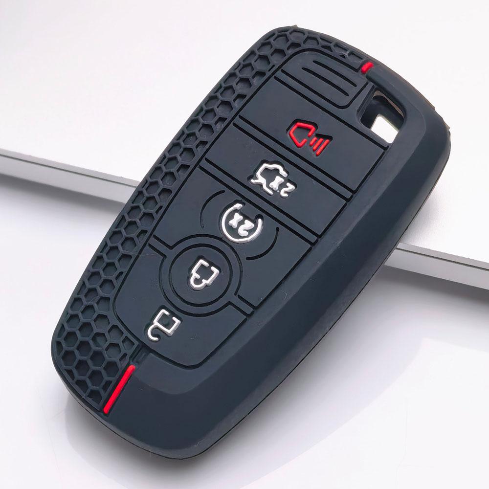 Silicone Key Fob Cover Compatible with Ford F150 F250 F350 F450 Explorer Edge Escape Expedition Mustang Taurus Lincoln Navigator MKZ, Fits Ford Escape