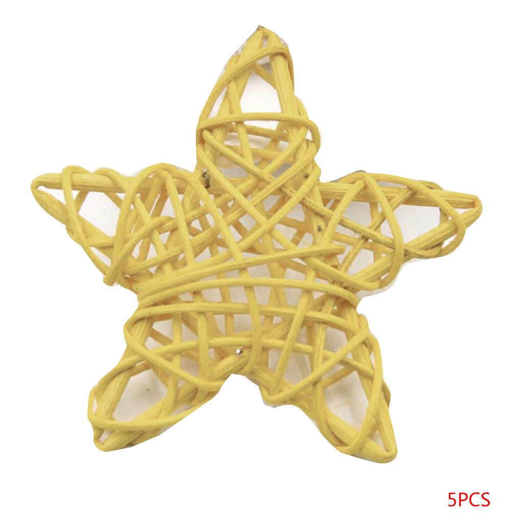 5X Lovely Rattan Star Ornaments Christmas Birthday Party Decorations 6CM