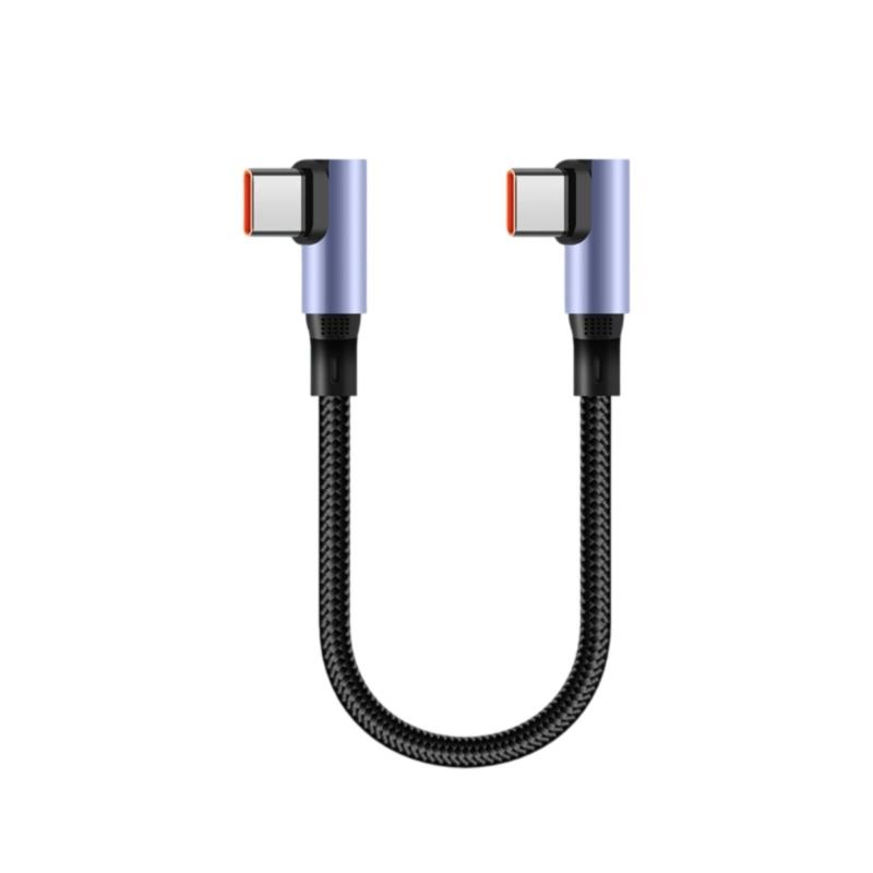 Nylon geflochtenes kurzes USB C Ladekabel 90 Grad gewinkeltes Design Kompakte 15/30cm Länge Ladekabel für USB C Geräte