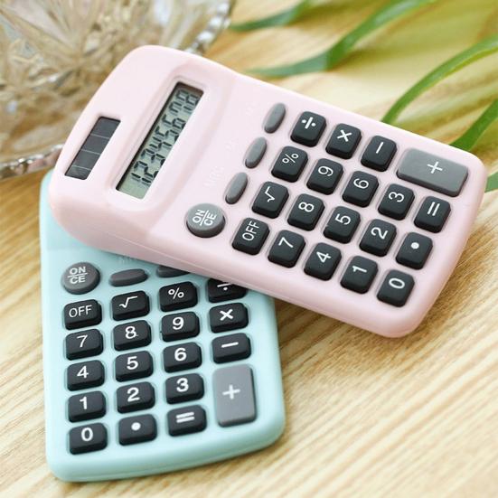 Calculator Fast Response Ultra-thin Large Screen Mini 8 Digit Solar Battery Dual Power Calculator for School
