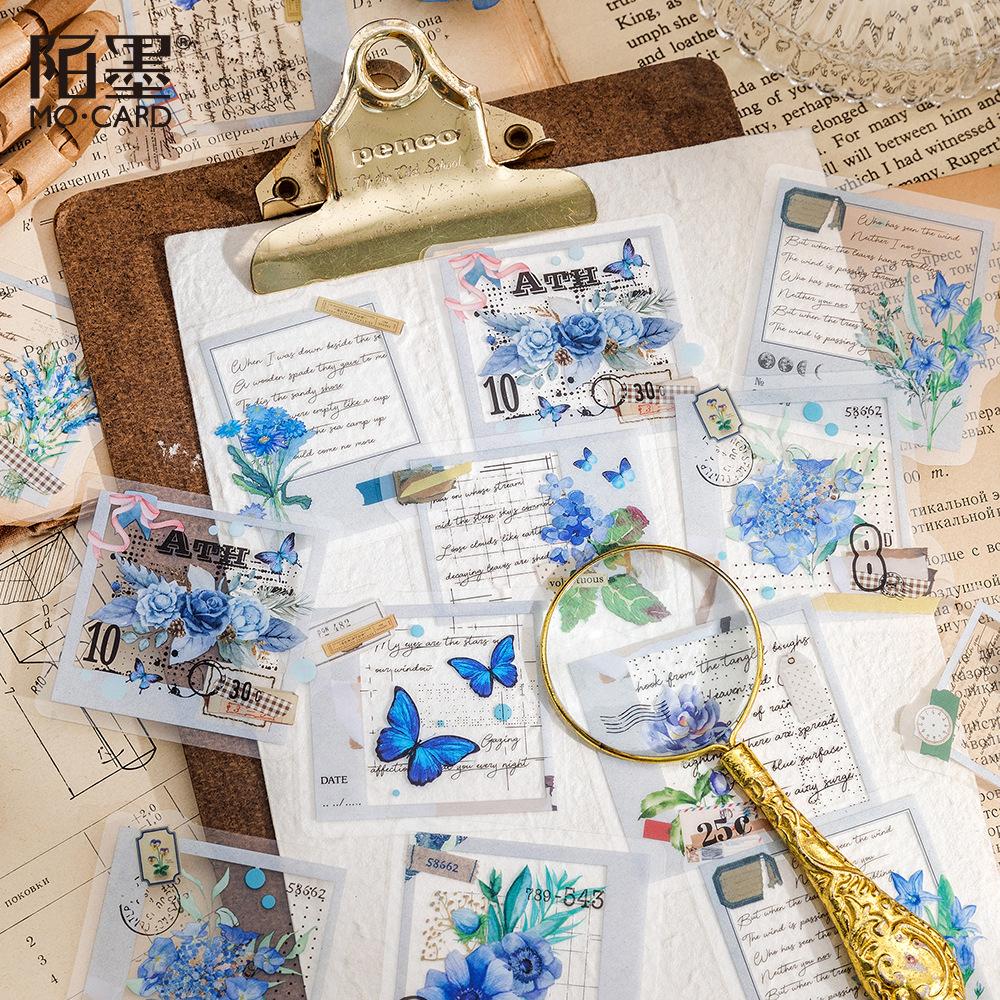30 pcs Vintage Plant Flowers PET Stickers pack Decorative collage Adhesive Diy Hand Account Diary Album Scrapbooking accessories