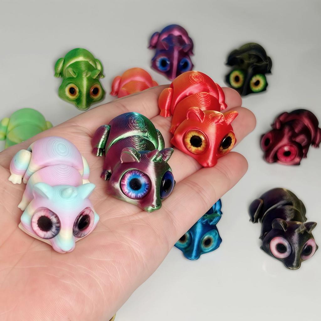 3D Printed Mini Hamster Figurines Animal Model Simulated Eyes Landscape Decorations Home Desktop Ornaments Children Toy Gifts