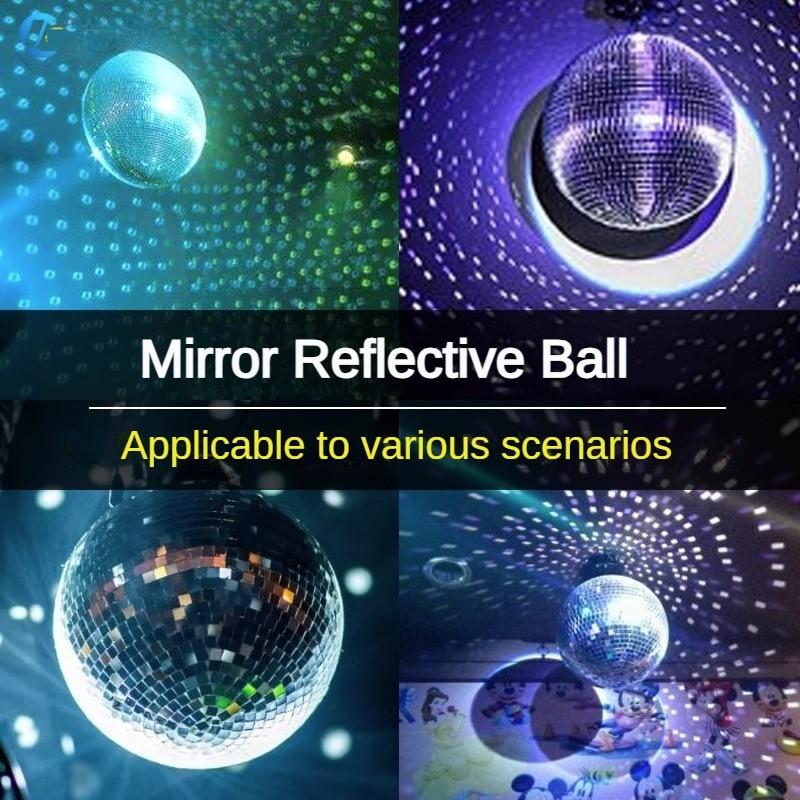 Silver Disco Reflective Ball KTV Bar Wedding Party  Disco Ball 360 ° Rotating Mirror Reflective Sphere