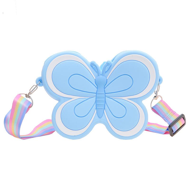 Cute Silica Gel Bow Children's Mini Shoulder Bags Candy Color Baby Girls Coin Purse Handbags Rainbow Strap Kids Crossbody Bag
