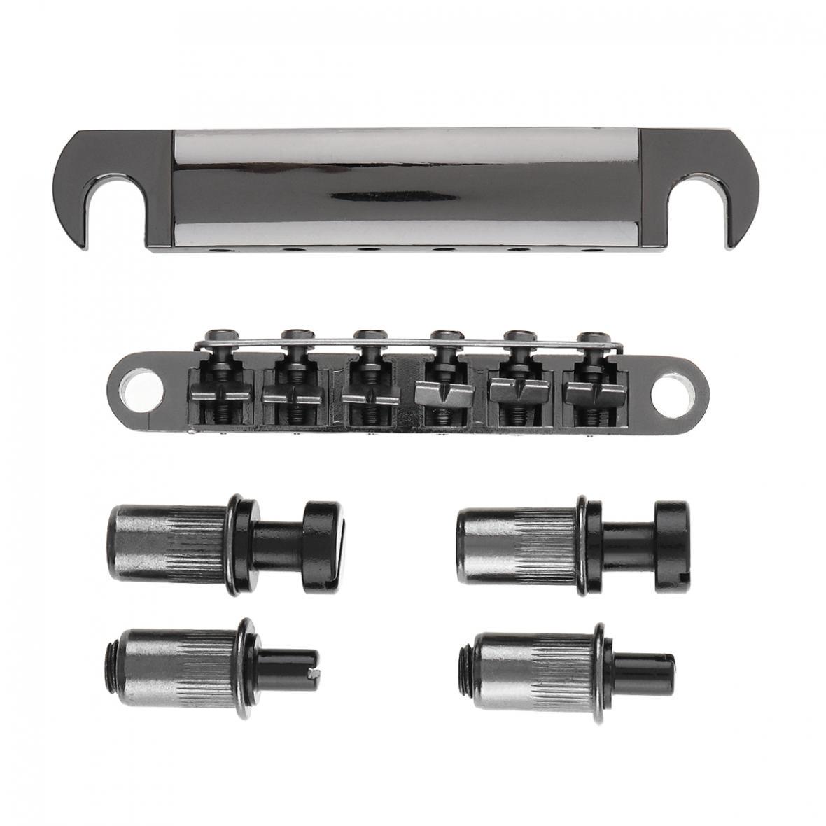 

6-струнная электрогитара из цинкового сплава, хвостовик моста, фиксирующий ролик седла Tune-O-Matic для гитары чёрный