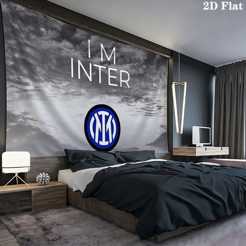 Inter Milan Wall tapestry, aesthetic printed fabric blanket, suitable for bedroom, living room, and home decor.