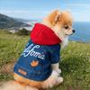 Comfortable Dog Jean Jacket Windproof Dog Coats Fashion Pet Denim Hoodie  Daily Wear
