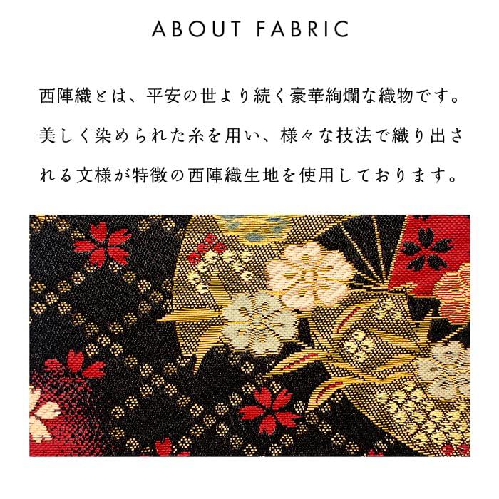 Mini Nishijin Japanese Style Mini Embroidered Compact Card Round Flowers of the Four Seasons In Running Water Wallet, Ori, Wallet, Wallet, Women's,