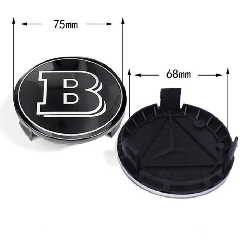 4Pcs 75mm Brabus Logo Car Emblem Wheel Center Hub Cap Accessories AMG Apple  For Mercedes Benz W204 GLA GLC CLA W205 W203 W206