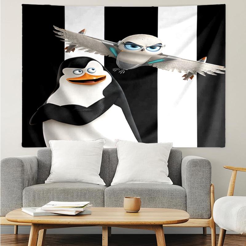 Penguins dventure Tapestry Hanging for Bedroom,Livingroom, Playroom,Decor Art Room Wall Tapestry Holiday and Birthday Gifts