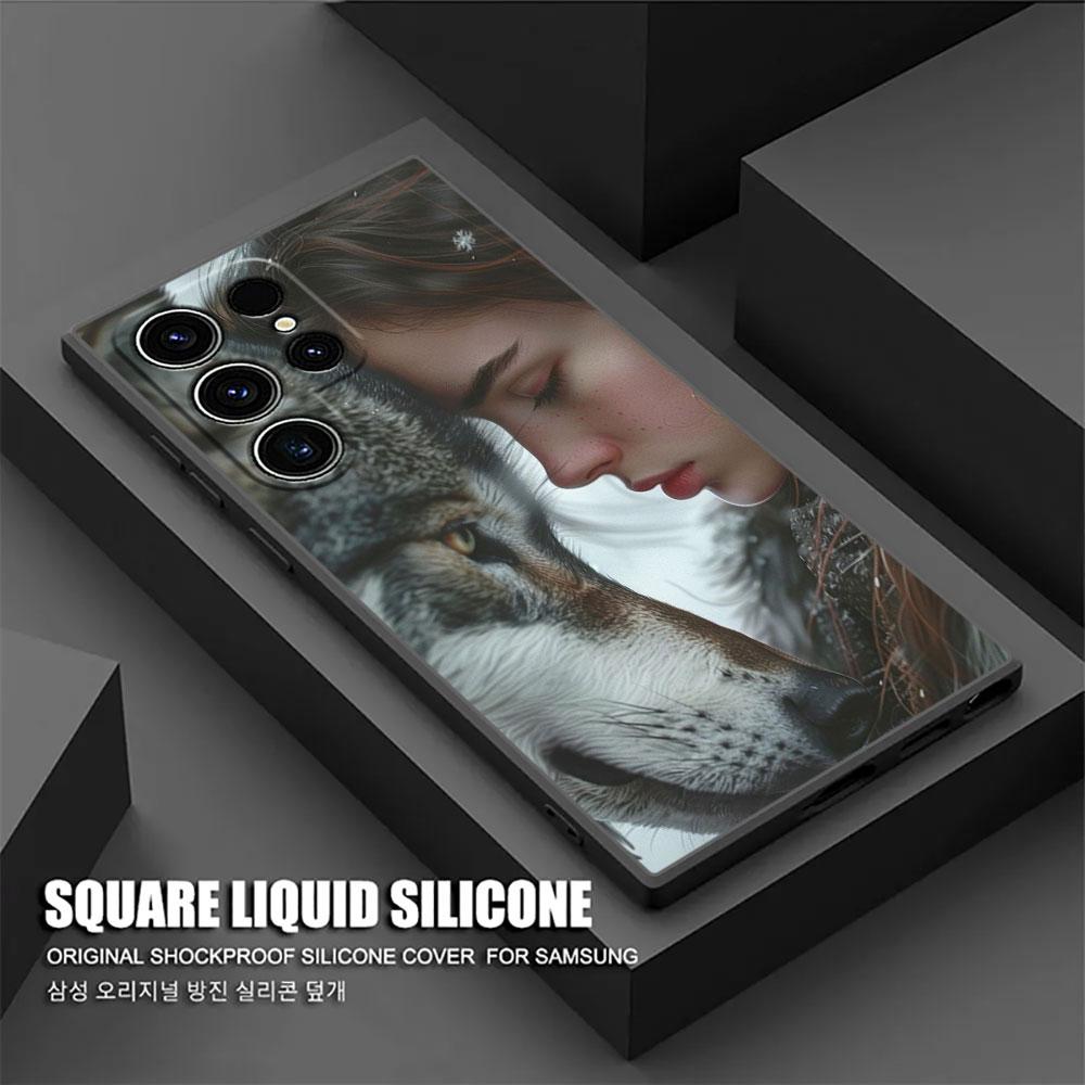 The Wolf Lion Cat S26Ultra Silicone Case For Samsung Galaxy S26 S25 S24 S23 S20 S21 FE S22 Ultra Plus 5G Cases Soft Phone Cover
