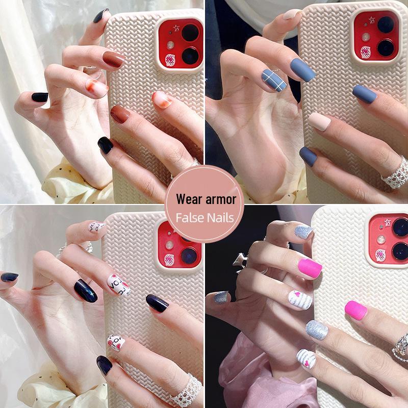 

Sweet & Spicy Cartoon False Nails – 24-Piece Removable Nail Art Collection