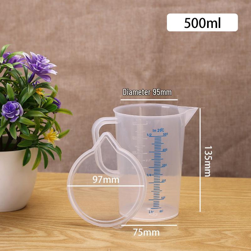 Food Grade Plastic Measuring Cup with Scale - Ideal for Milk Tea Shops & Baking, Large Capacity.