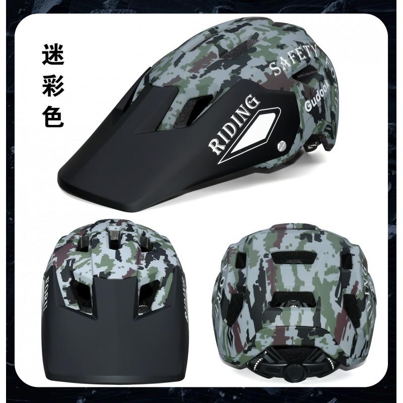 Mountain Bike Helmet With Extended Visor Half Shell Downhill Trail Cycling Unisex Adult PC EPS Safety Gear