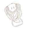 Statement Long Pearls Necklace With Earrings Set for Trendy Women Seek Unique Styles In Fashion Accessories Daily Use