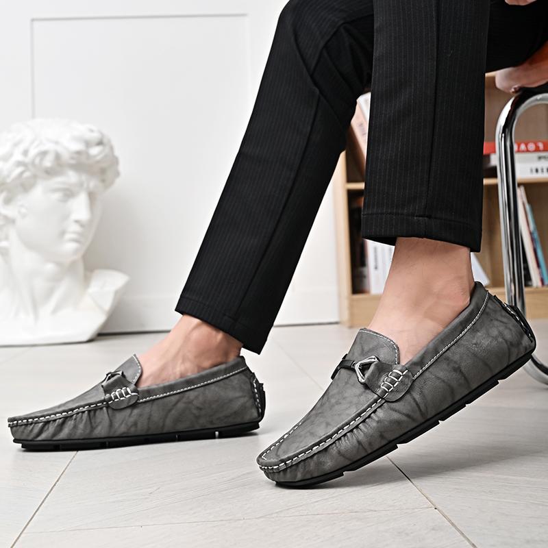 All-match Male Moccasins Flats Genuine Leather Men Shoes Casual New Brand Formal Mens Loafers Breathable Slip on Male Boat Shoes