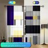 2pcs Nordic Modern Geometric Stripe pattern Printed Curtain for Home Decor - Rod Pocket Window Treatment for Bedroom   Office