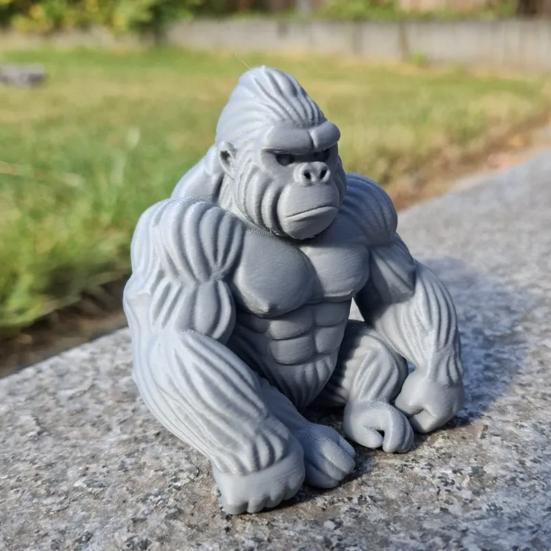 Leisure Gorilla Statue Desk Guardian Orangutan Figurine Home Office Desktop Decoration Plastic Simulation Animal Ornament Christmas Gift