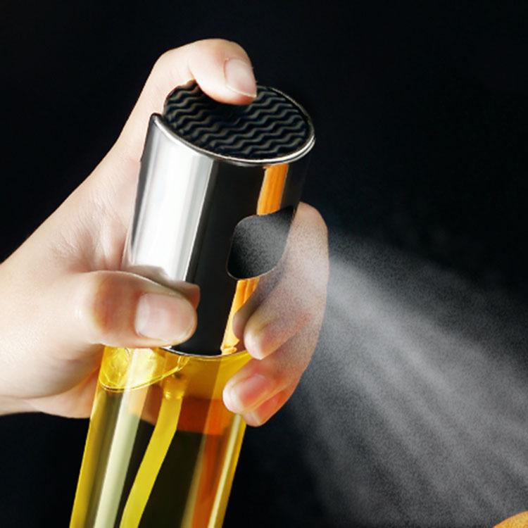 Press-type oil bottle, barbecue spray oil bottle, kitchen glass oil control bottle, oil spray bottle, oil spray pot