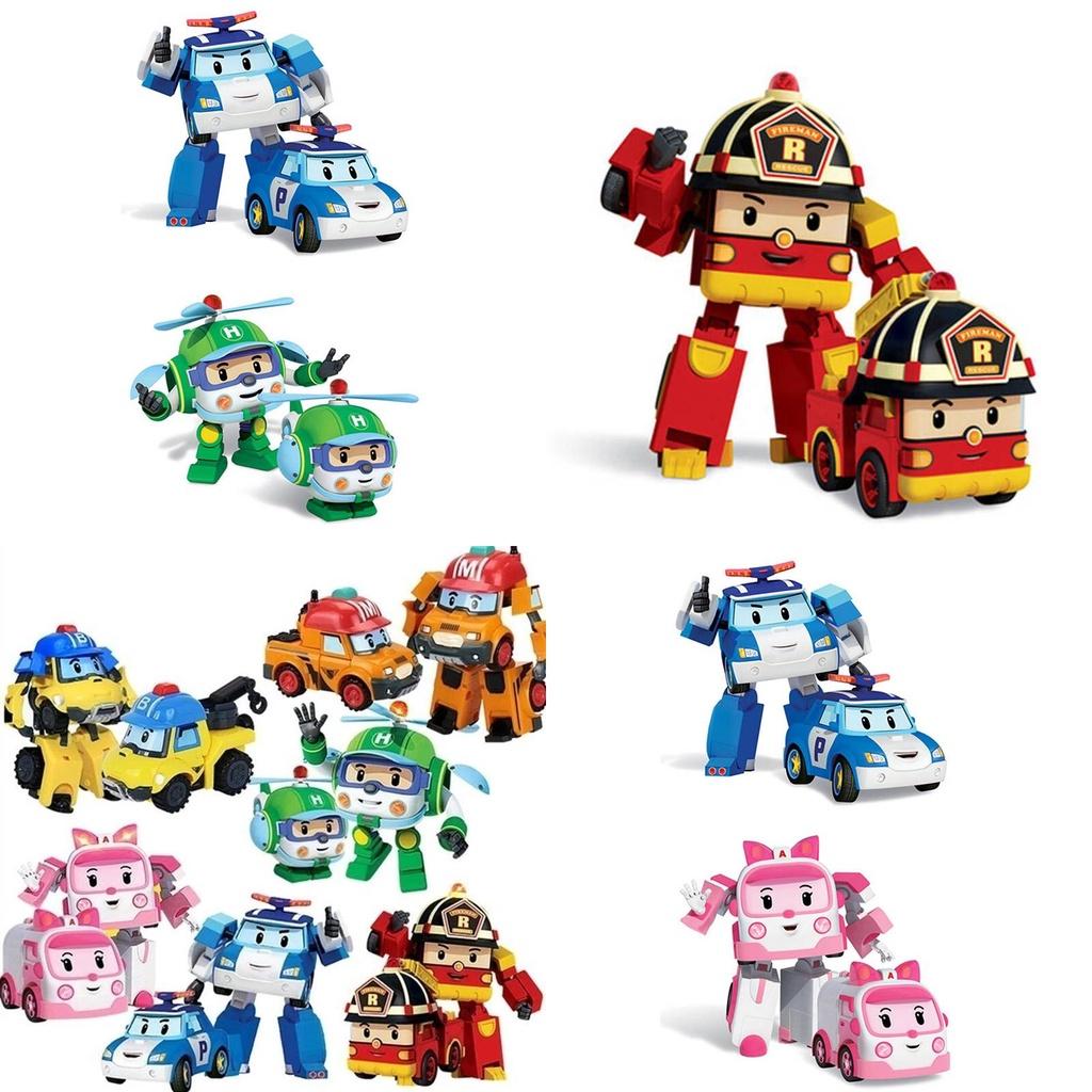 Poli Robocar Giocattolo Auto Trasformabile Robot Pull Back Giocattoli Auto per Bambini Action Figure