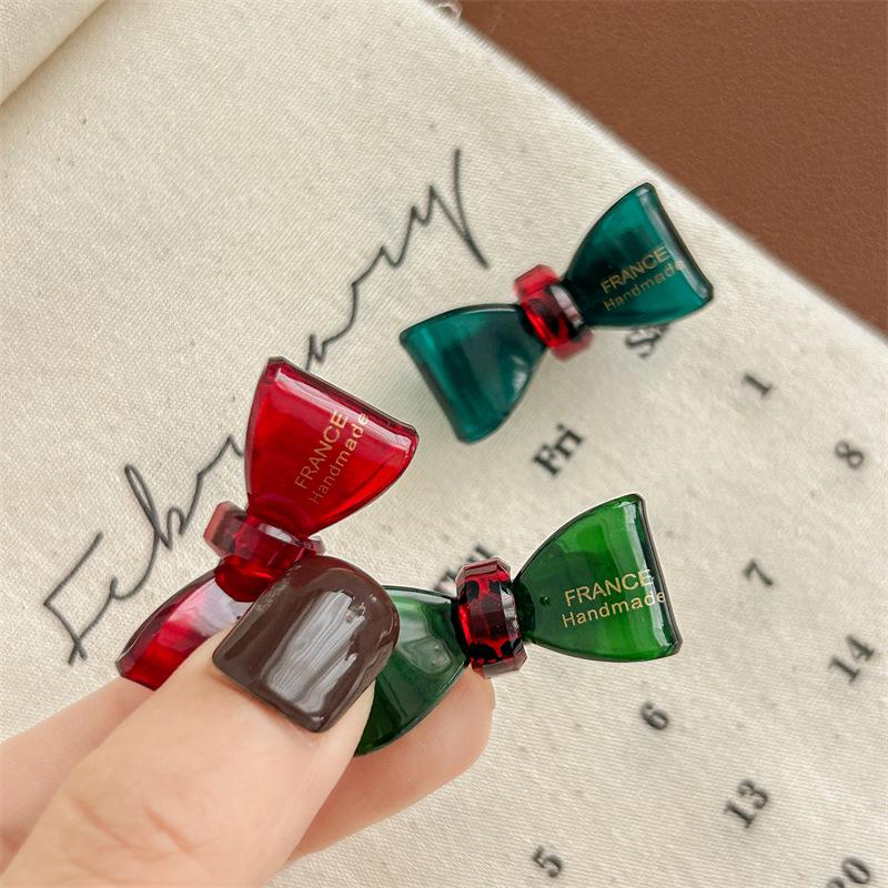 Retro Französische Goldetikett Schleife Haarnadel mit Kontrastfarben für Kinder