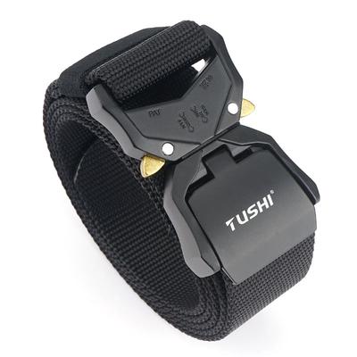 New Double Quick-release Aluminum Alloy Buckle Nylon Belt, Men's Cobra Tactical Belt