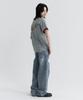 MAGOODGAN Swagver 3591 Lettering Semi-Overfit Melange Gray Ringer Short Sleeve Tee