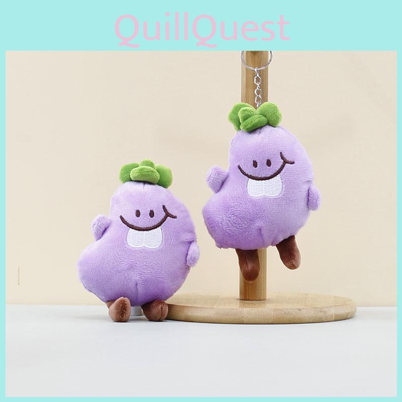 Cute Adorable Vegetable Plush Toy Eggplant And Bitter Melon Keychain Doll Accessory