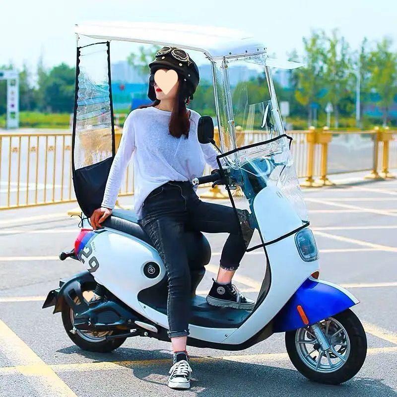 Electric Vehicle & Motorcycle Sunshade: Rainproof Canopy & Windshield for Bikes