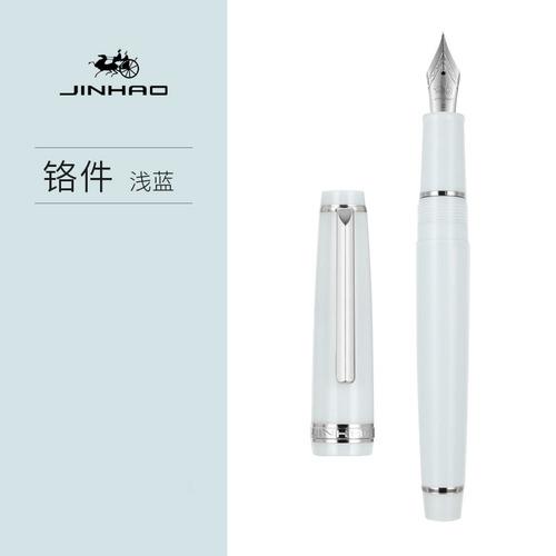 New Jinhao 82 Series Fountain Pen Acrylic F 0.5mm Nib School Office Supplies Business Writing Ink Pens Sliver Clip Blue Yellow