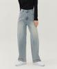 Jinmania Women'S Washed Long Wide Denim Pants (Light Blue)
