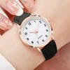 4PCS/Set Fashion Women's Watch Casual Leather Strap Versatile Round Dial Quartz Watch Set