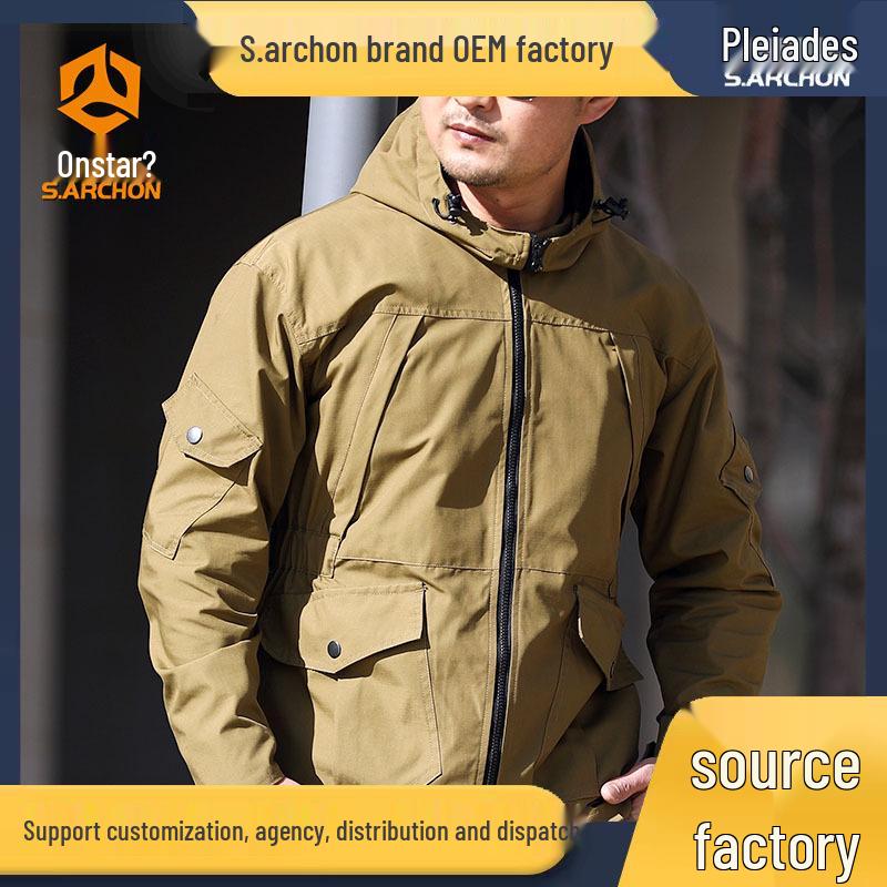 

Angken Men s Outdoor Tactical Windbreaker: Windproof, Waterproof, Wear-Resistant 3-in-1 Storm Jacket for Spring & Autumn S